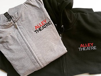 Custom embroidered hoodies for the Alley Theather